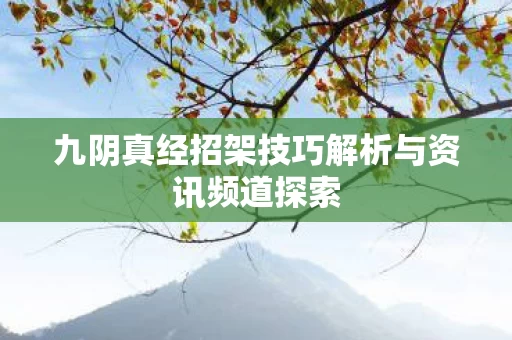 九阴真经招架技巧解析与资讯频道探索图片
