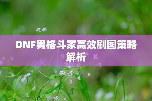 DNF男格斗家高效刷图策略解析图片