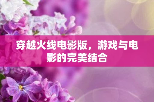 游戏与电影的完美结合图片