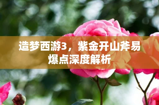 紫金开山斧易爆点深度解析图片