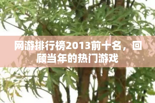 网游排行榜2013前十名图片