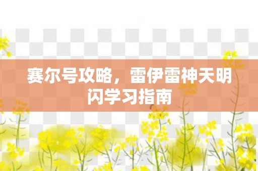 雷伊雷神天明闪学习指南图片