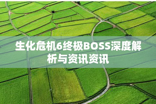 生化危机6终极BOSS深度解析与资讯资讯图片