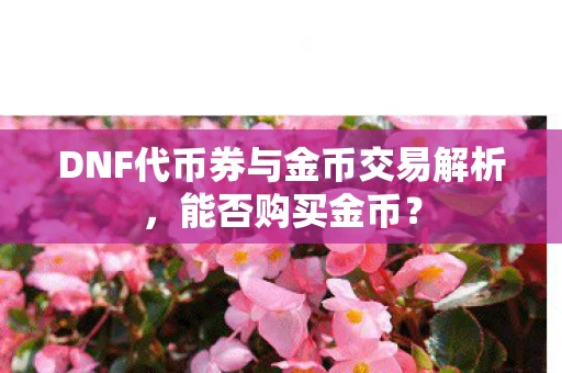 DNF代币券与金币交易解析,能否购买金币? DNF代币券与金币交易解析,能否购买金币?