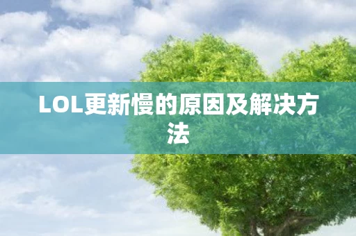 LOL更新慢的原因及解决方法图片