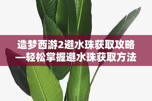 造梦西游2避水珠获取攻略图片