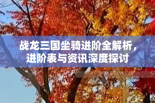 战龙三国坐骑进阶全解析图片