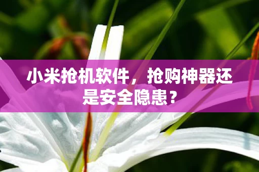 抢购神器还是安全隐患图片