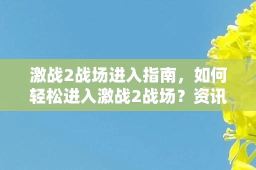 如何轻松进入激战2战场图片