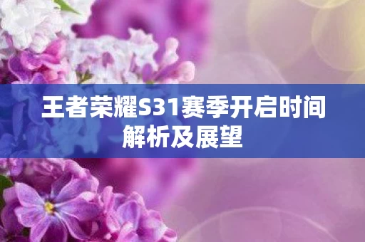 王者荣耀S31赛季开启时间解析及展望图片