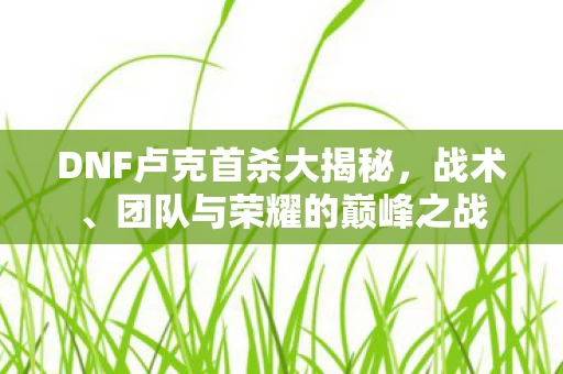 DNF卢克首杀大揭秘图片