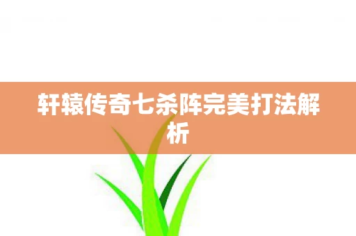 轩辕传奇七杀阵完美打法解析图片