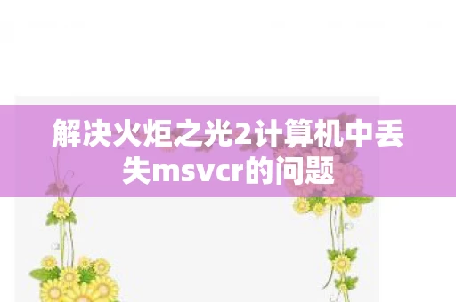 解决火炬之光2计算机中丢失msvcr的问题图片