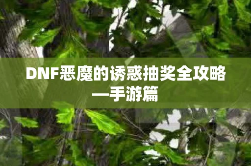 DNF恶魔的诱惑抽奖全攻略图片