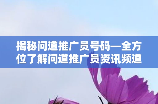 全方位了解问道推广员资讯频道图片