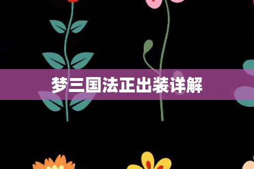 梦三国法正出装详解图片