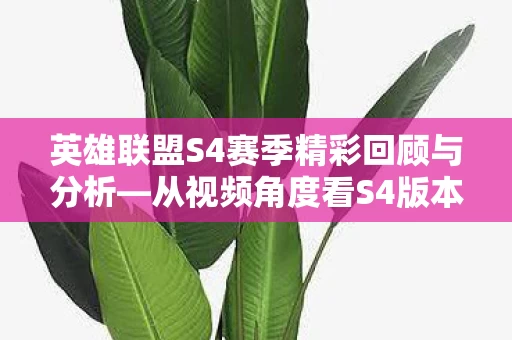 英雄联盟S4赛季精彩回顾与分析图片