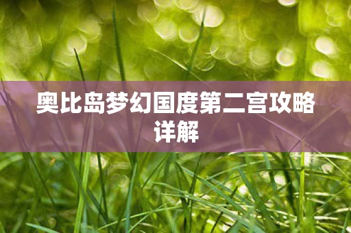 奥比岛梦幻国度第二宫攻略详解图片