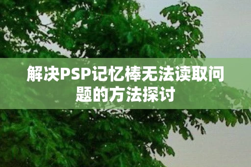 解决PSP记忆棒无法读取问题的方法探讨图片
