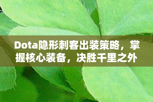 Dota隐形刺客出装策略图片