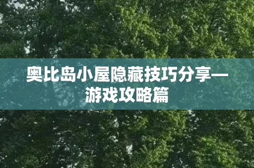 奥比岛小屋隐藏技巧分享图片