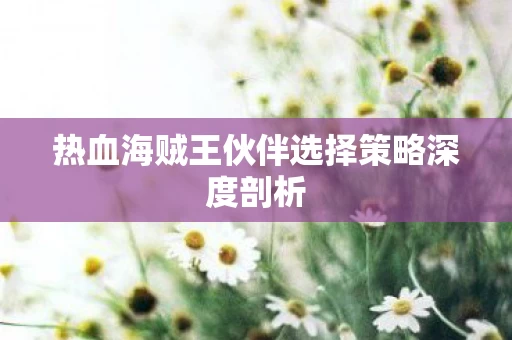 热血海贼王伙伴选择策略深度剖析图片
