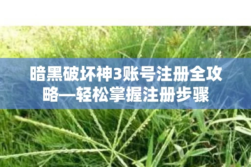 暗黑破坏神3账号注册全攻略图片