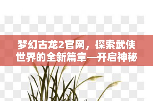 探索武侠世界的全新篇章图片