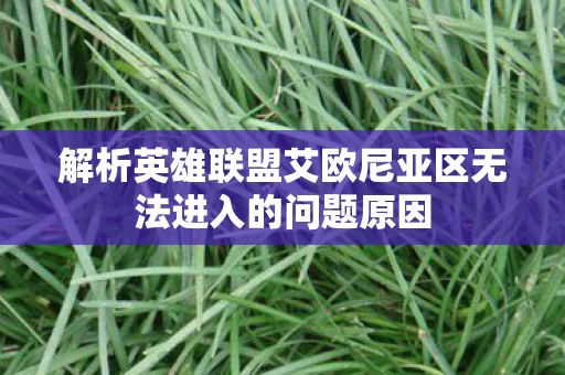 解析英雄联盟艾欧尼亚区无法进入的问题原因图片