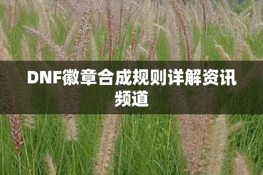 DNF徽章合成规则详解资讯频道图片