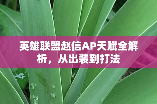英雄联盟赵信AP天赋全解析图片