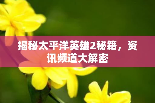 揭秘太平洋英雄2秘籍图片