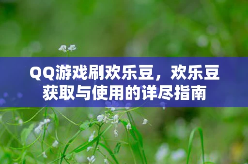 欢乐豆获取与使用的详尽指南图片