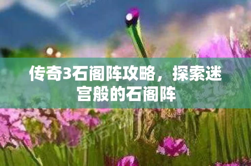 探索迷宫般的石阁阵图片