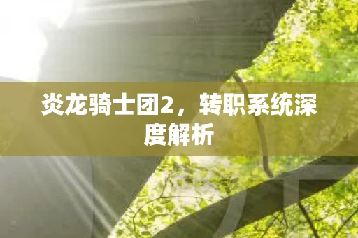 转职系统深度解析图片