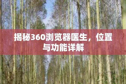 揭秘360浏览器医生图片
