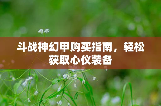 斗战神幻甲购买指南图片