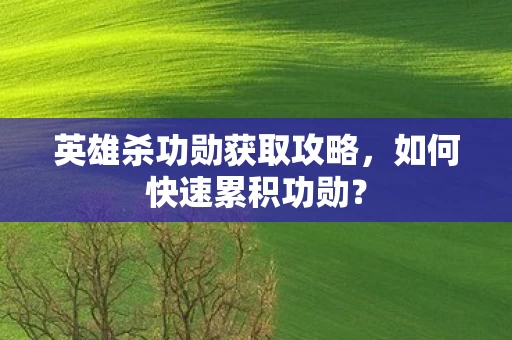 英雄杀功勋获取攻略图片
