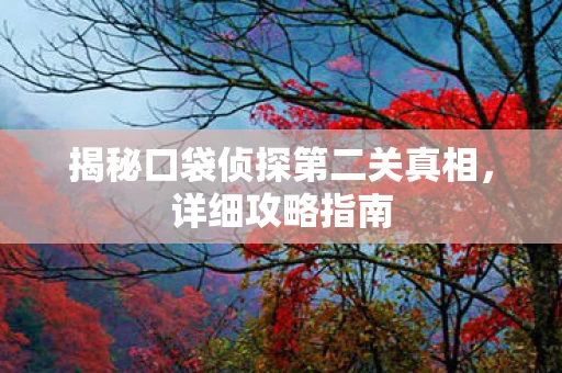 揭秘口袋侦探第二关真相图片