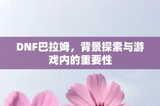 背景探索与游戏内的重要性图片