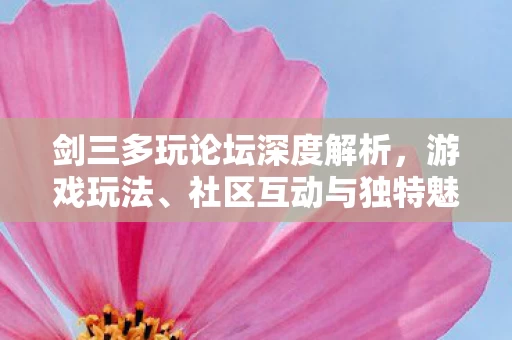 剑三多玩论坛深度解析图片