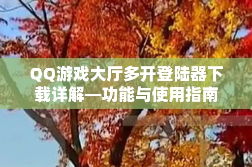 QQ游戏大厅多开登陆器下载详解图片