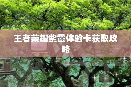 王者荣耀紫霞体验卡获取攻略图片