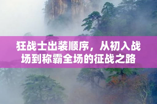 从初入战场到称霸全场的征战之路图片