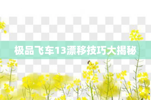极品飞车13漂移技巧大揭秘图片