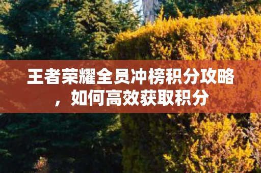 王者荣耀全员冲榜积分攻略图片