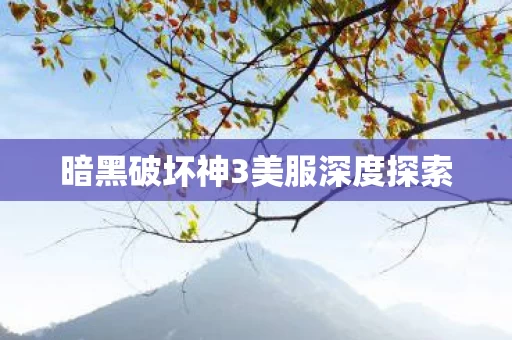 暗黑破坏神3美服深度探索图片