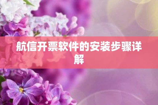 航信开票软件的安装步骤详解图片