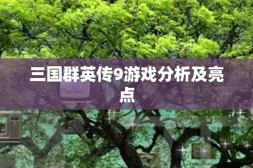 三国群英传9游戏分析及亮点图片