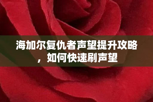 海加尔复仇者声望提升攻略图片